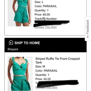 NWT Express shorts w/ crop set